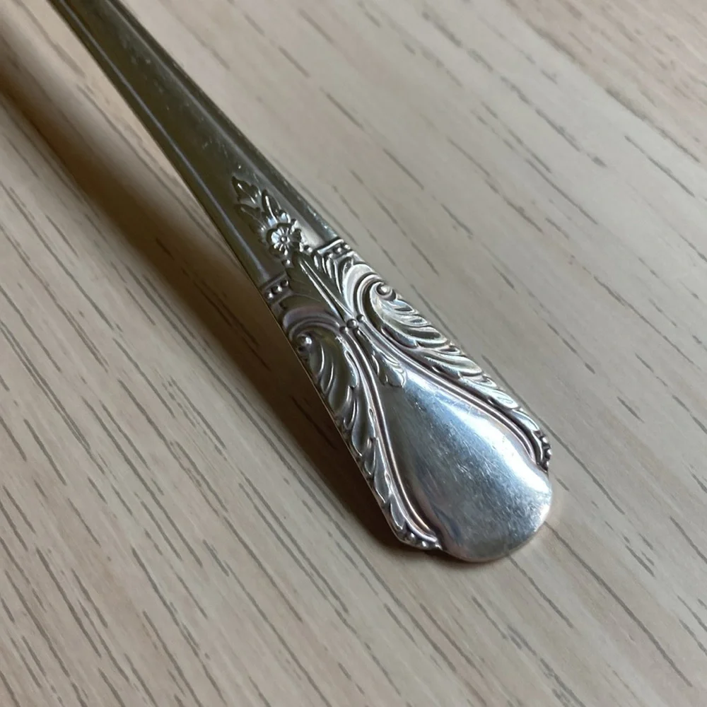 Silver plated serving spoon, Avalon/Cabin pattern by Wm. Rogers Mfg. Co.